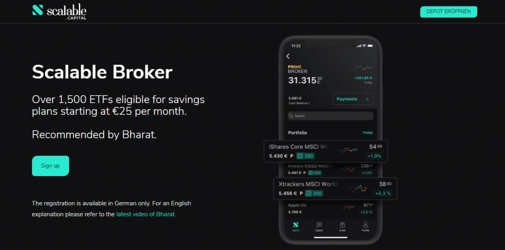 Opening an account with Scalable Capital 